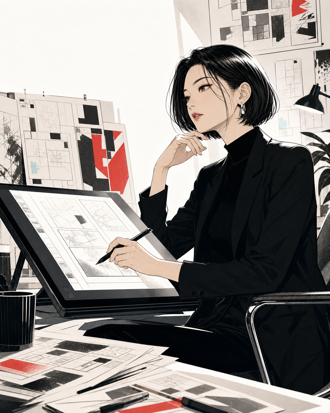 液晶ペンタブレットで漫画LPを制作するクリエイティブディレクター